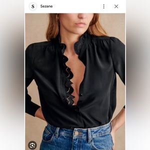 Sézane Chlo Silk Blouse